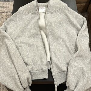 Blogilates Women's Marshmallow Full Zip Hooded Sweatshirt Size Medium